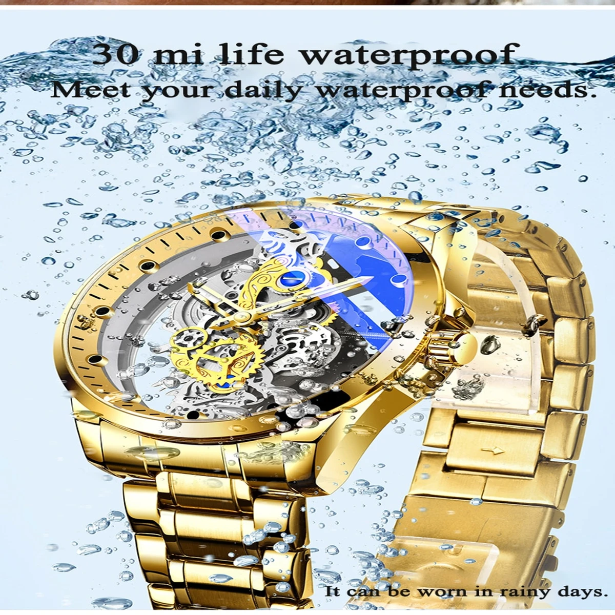 2023 New Men Automatic quartz Watch Gold Skeleton Vintage Man Watch Mens Watches Top Brand Luxury