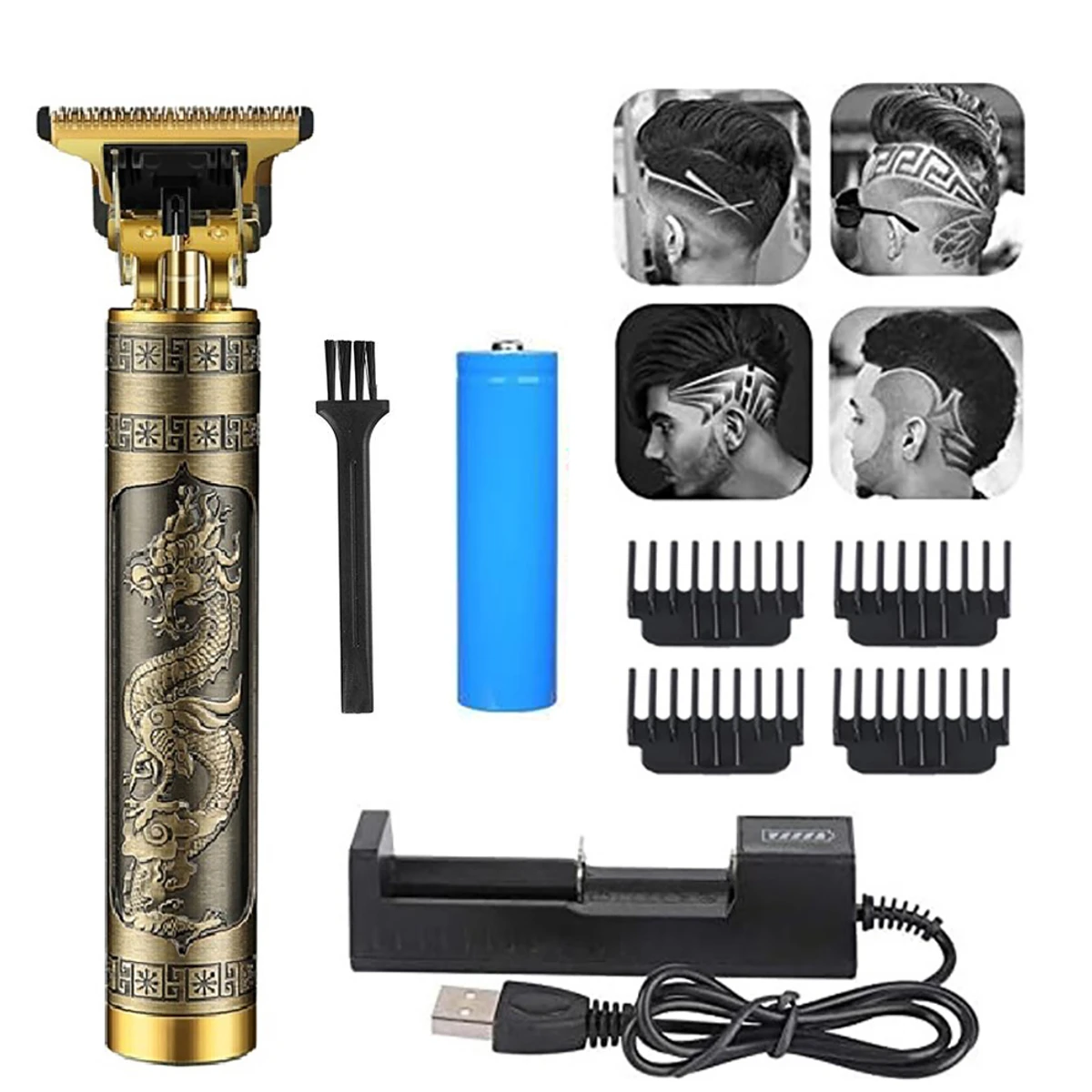 Vintage T9 Professional Electric Hair Trimmer - Rechargeable Battery