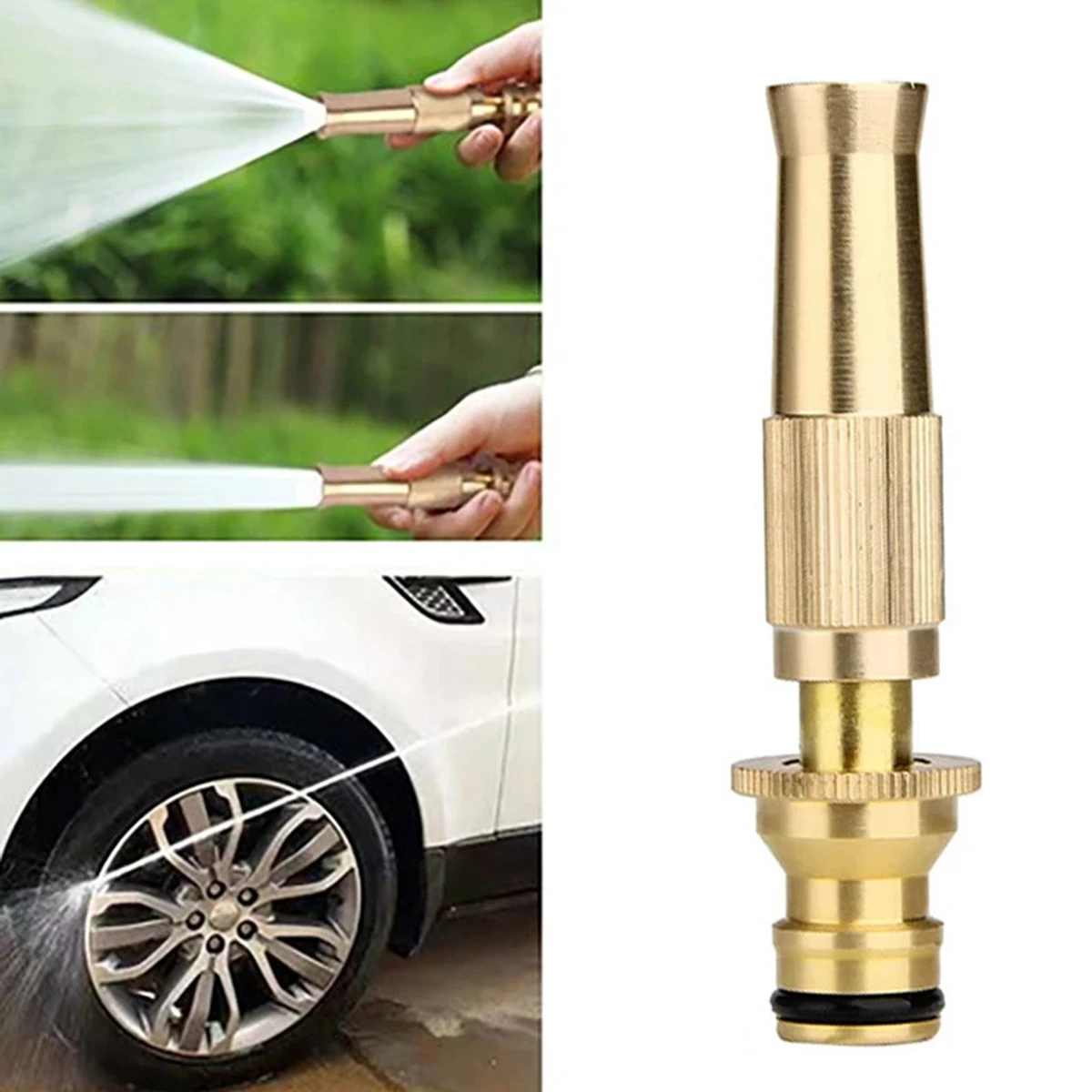 High Pressure Water Nozzle Household Pure Copper Direct Spray Gun Flower Watering Tool Adjustable Pressure Washer