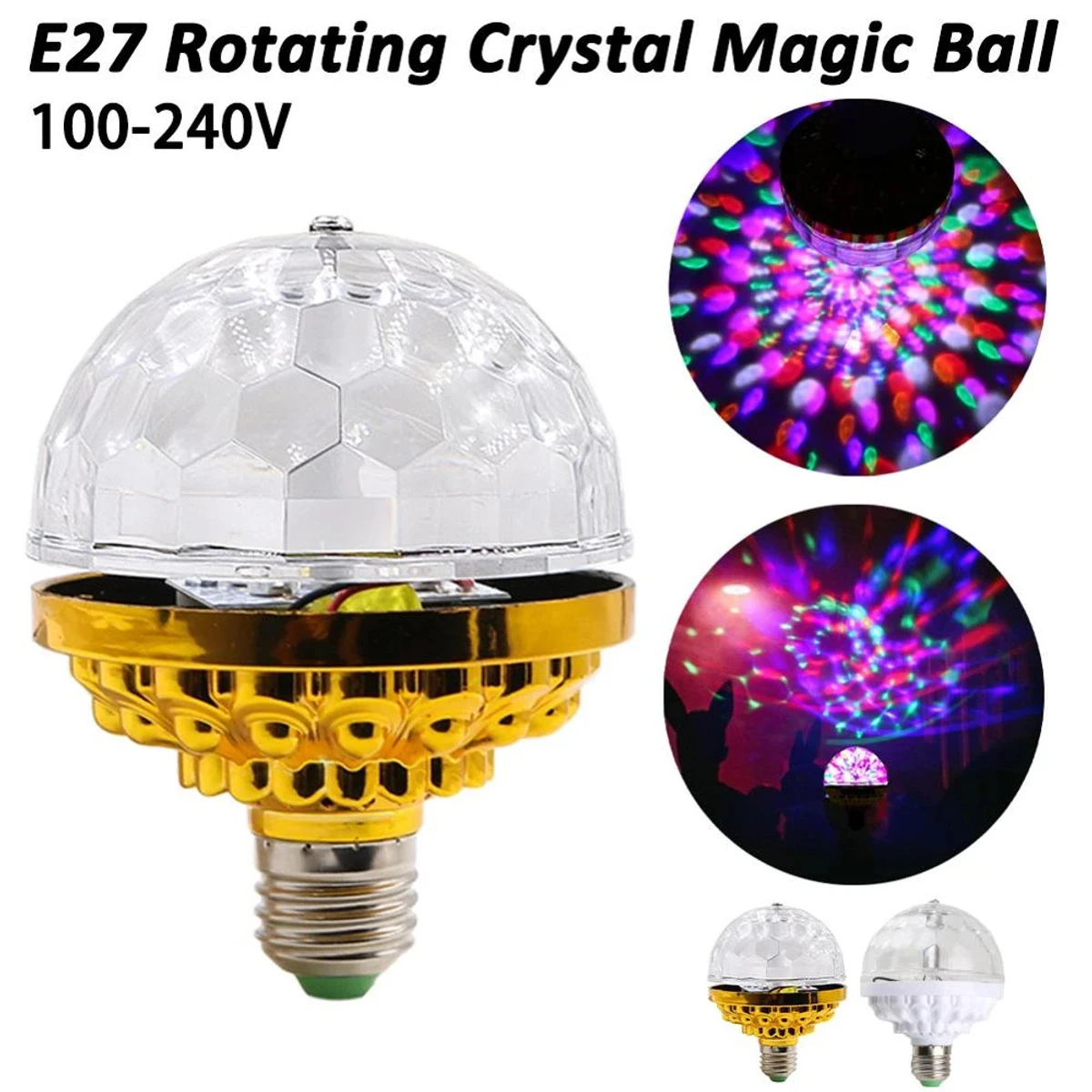 Festival 6 LEDs 3 Colors Lighting Mini Stage Disco DJ Light E27 Christmas New year party Auto Rotating RGB Bulb Lamp Magic Ball