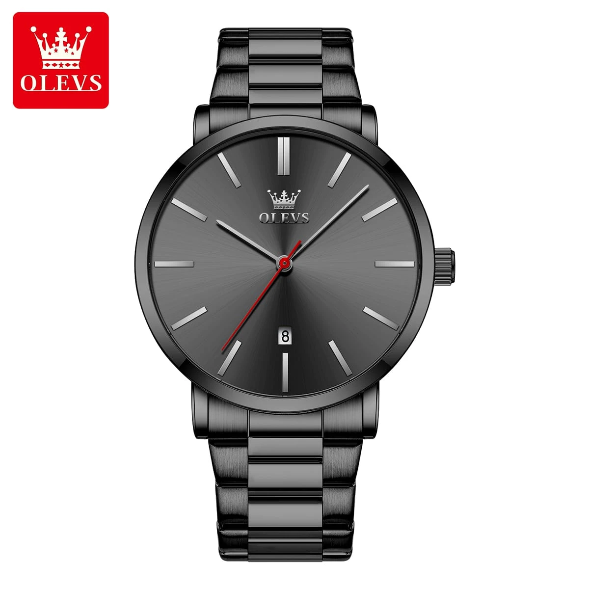 OLEVS Men Watches Ultra-Thin Minimalist Luxury Business Stainless Steel Quartz Dress Wrist Watch for Men Date Waterproof