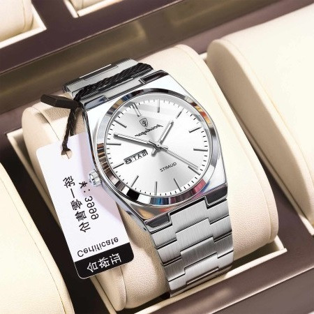 Poedagar 930 Mens Luxury Luminous Wristwatch silver white