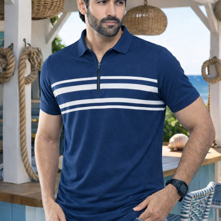 Premium Polo Shirt Half Sleeve - Navy Blue