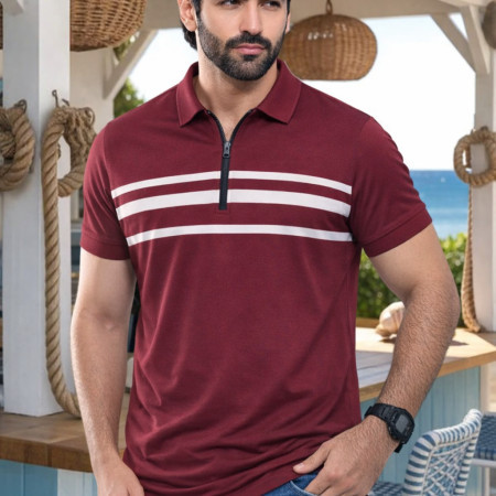 Premium Polo Shirt Half Sleeve - Marron