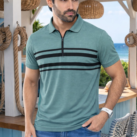 Premium Polo Shirt Half Sleeve - Sea Light Green