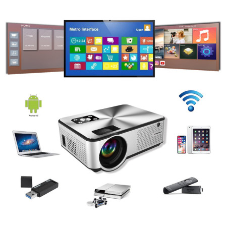 Cheerlux C9 Android 3600 Lumens WiFi LED Projector (Built In TV Card)