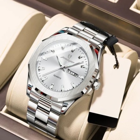 Poedagar Mens Quartz Watch Stainless Steel 725c silver